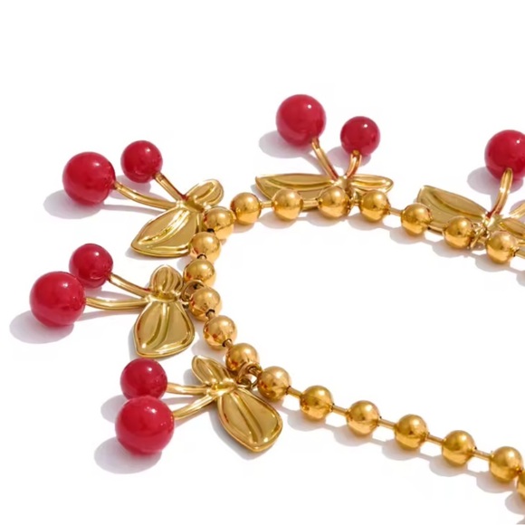 Cherry La Cherie 18K Gold Stainless Steel Waterproof Necklace - Picture 5 of 17